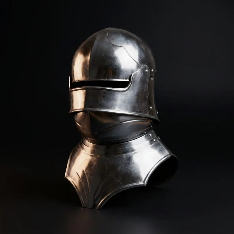 Gothic Sallet Helmet with Bevor and Visor
